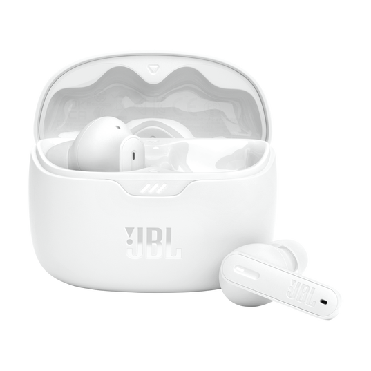 JBL Tune Beam - White - True wireless Noise Cancelling earbuds - Hero
